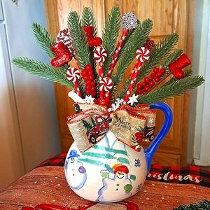 Christmas decorative pitcher 18" tall